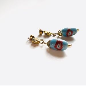 VTG Floral Beaded Earrings